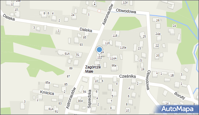 Żarki, Astronautów, 112, mapa Żarki