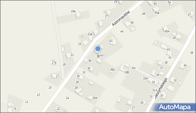 Żarki, Astronautów, 38, mapa Żarki