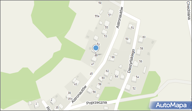 Żarki, Astronautów, 49, mapa Żarki