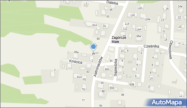 Żarki, Astronautów, 85, mapa Żarki