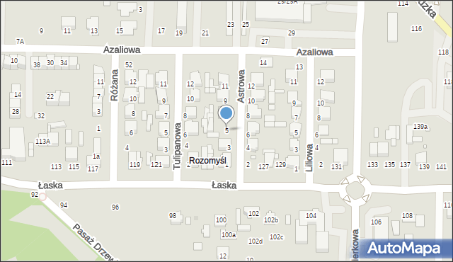 Zduńska Wola, Astrowa, 5, mapa Zduńska Wola