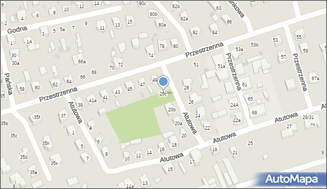 Łódź, Atutowa, 20c, mapa Łodzi