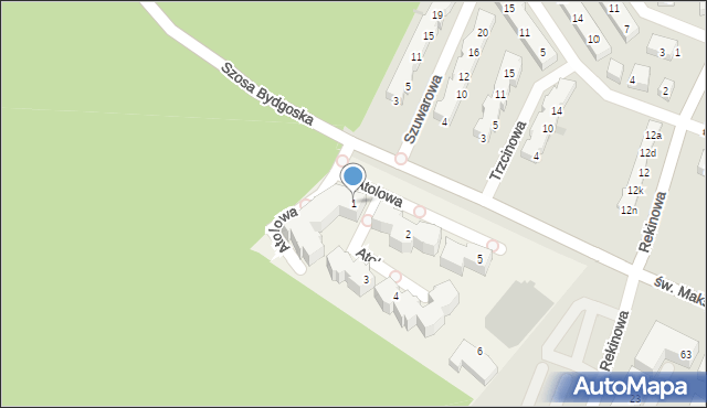 Osówiec, Atolowa, 1, mapa Osówiec