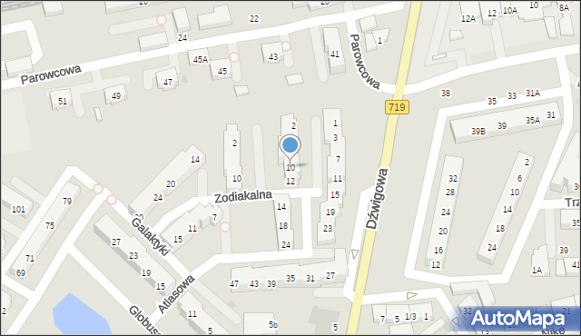 Warszawa, Atlasowa, 10, mapa Warszawy