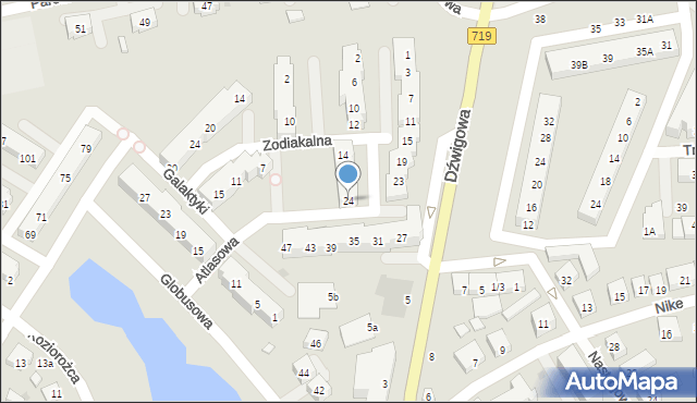 Warszawa, Atlasowa, 24, mapa Warszawy