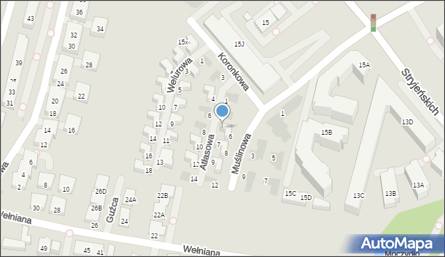 Warszawa, Atłasowa, 5, mapa Warszawy