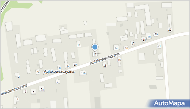 Aulakowszczyzna, Aulakowszczyzna, 12, mapa Aulakowszczyzna