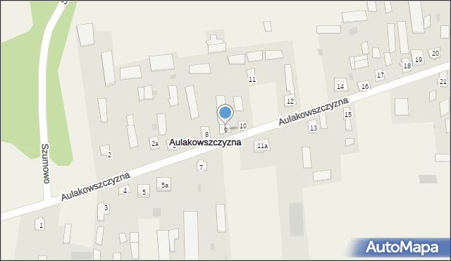 Aulakowszczyzna, Aulakowszczyzna, 9, mapa Aulakowszczyzna