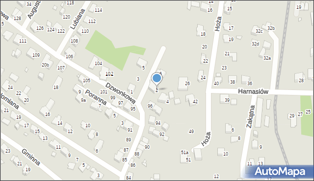 Bielsko-Biała, Augustowska, 2, mapa Bielsko-Białej