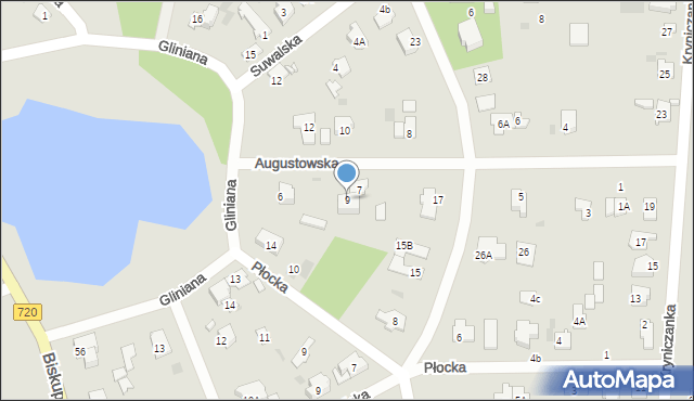 Brwinów, Augustowska, 9, mapa Brwinów