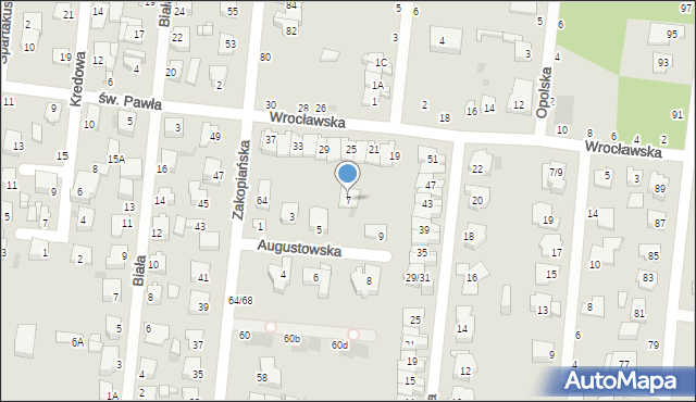 Częstochowa, Augustowska, 7, mapa Częstochowy