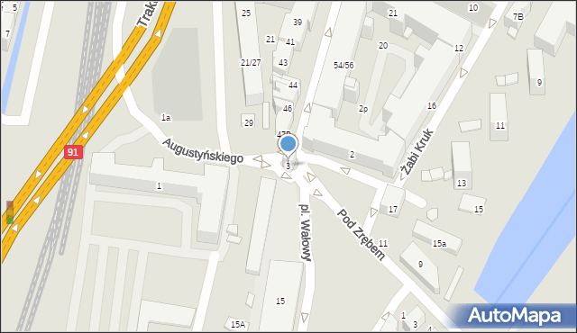 Gdańsk, Augustyńskiego Jana, 3, mapa Gdańska