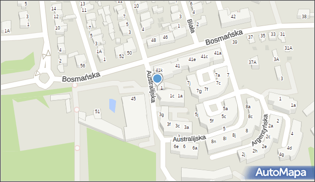 Gdynia, Australijska, 1f, mapa Gdyni