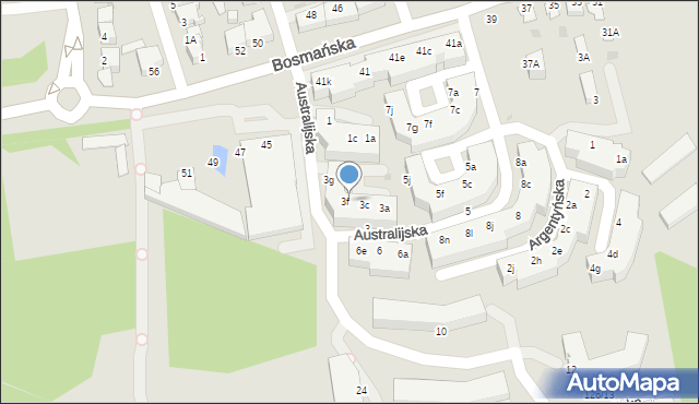 Gdynia, Australijska, 3e, mapa Gdyni