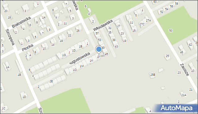 Grodzisk Mazowiecki, Augustowska, 1I, mapa Grodzisk Mazowiecki