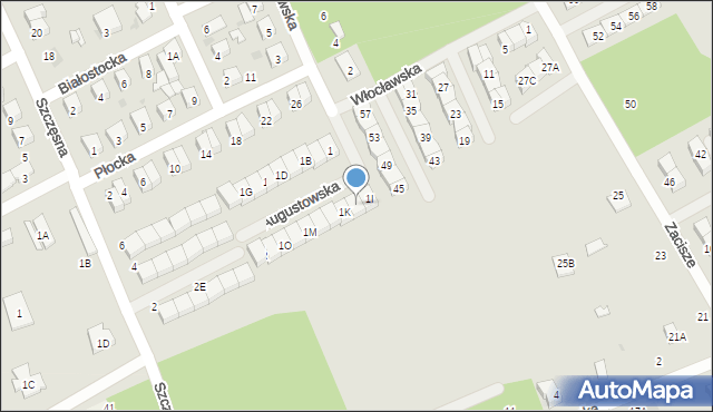 Grodzisk Mazowiecki, Augustowska, 1J, mapa Grodzisk Mazowiecki