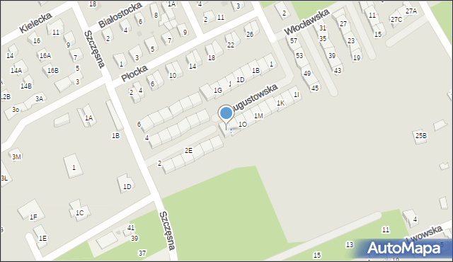 Grodzisk Mazowiecki, Augustowska, 1R, mapa Grodzisk Mazowiecki
