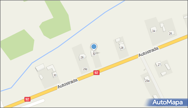 Grzegorzew, Autostrada, 32, mapa Grzegorzew