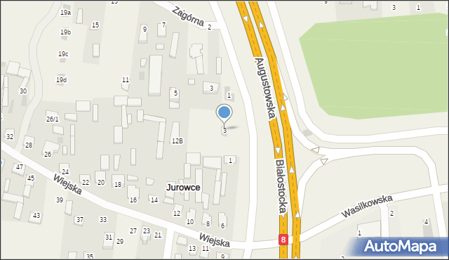 Jurowce, Augustowska, 3, mapa Jurowce