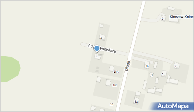 Kłoczew, Augustynowicza Tomasza, ks., 1, mapa Kłoczew