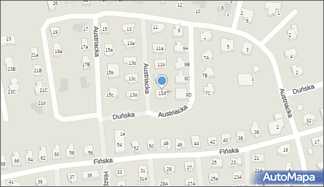 Koszalin, Austriacka, 11d, mapa Koszalina