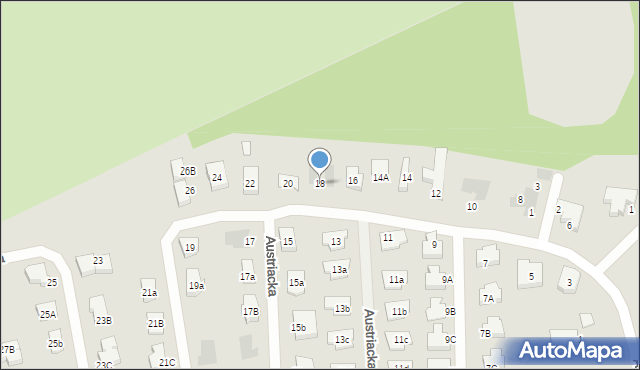 Koszalin, Austriacka, 18, mapa Koszalina