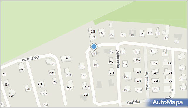 Koszalin, Austriacka, 19, mapa Koszalina