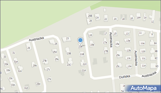 Koszalin, Austriacka, 21a, mapa Koszalina