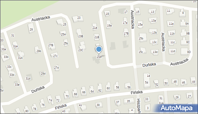 Koszalin, Austriacka, 21d, mapa Koszalina