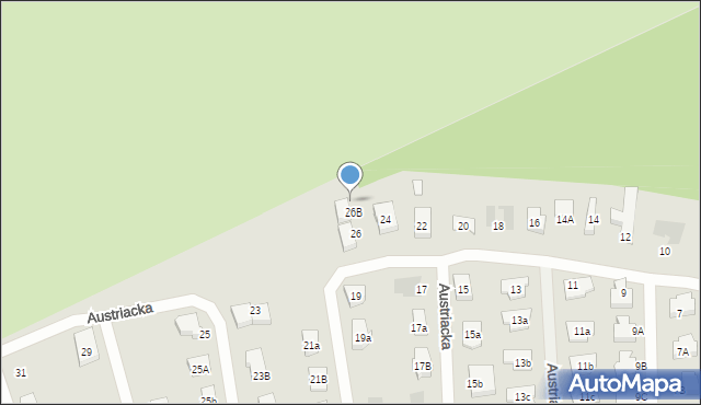 Koszalin, Austriacka, 26c, mapa Koszalina