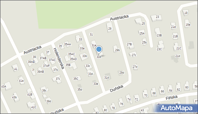 Koszalin, Austriacka, 31b, mapa Koszalina