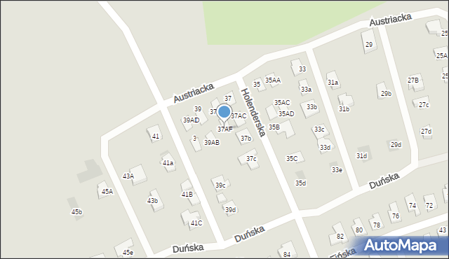 Koszalin, Austriacka, 37AF, mapa Koszalina