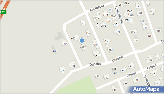 Koszalin, Austriacka, 43b, mapa Koszalina