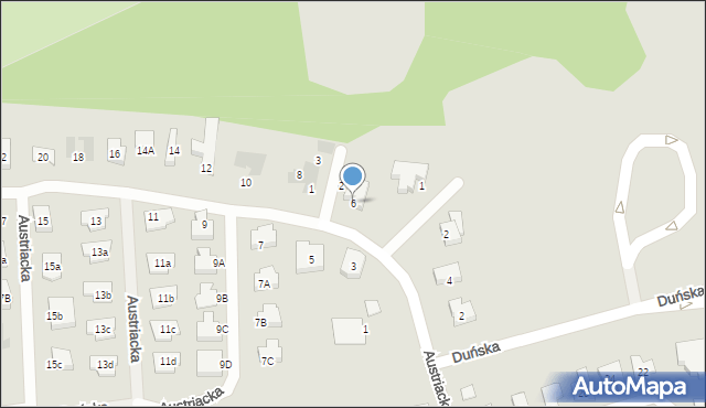 Koszalin, Austriacka, 6, mapa Koszalina