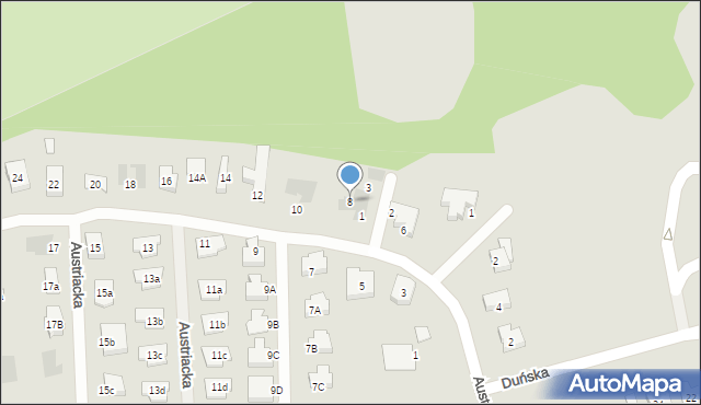 Koszalin, Austriacka, 8, mapa Koszalina