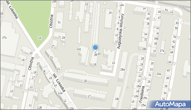 Kraków, Augustynka-Wichury Antoniego, 16, mapa Krakowa