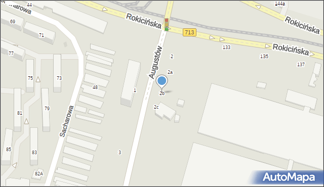 Łódź, Augustów, 2b, mapa Łodzi