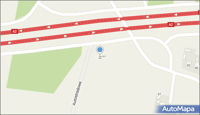 Olesin, Autostradowa, 22, mapa Olesin
