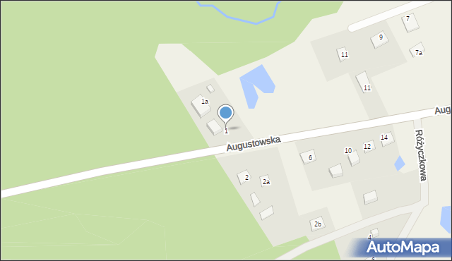 Sucha Rzeczka, Augustowska, 1, mapa Sucha Rzeczka