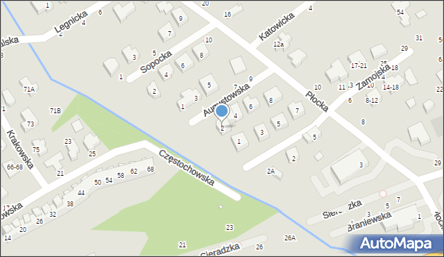 Toruń, Augustowska, 2, mapa Torunia