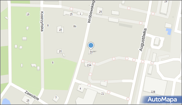 Warszawa, Augustówka, 23, mapa Warszawy