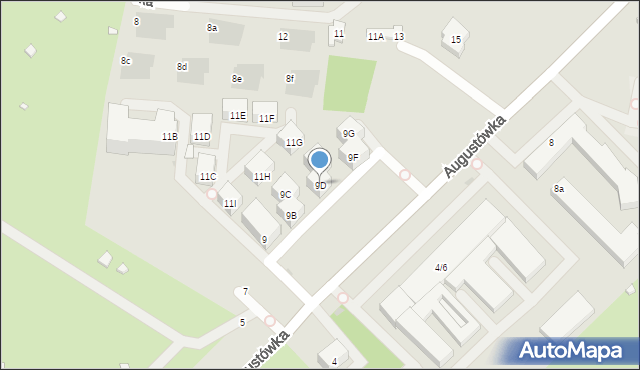 Warszawa, Augustówka, 9D, mapa Warszawy