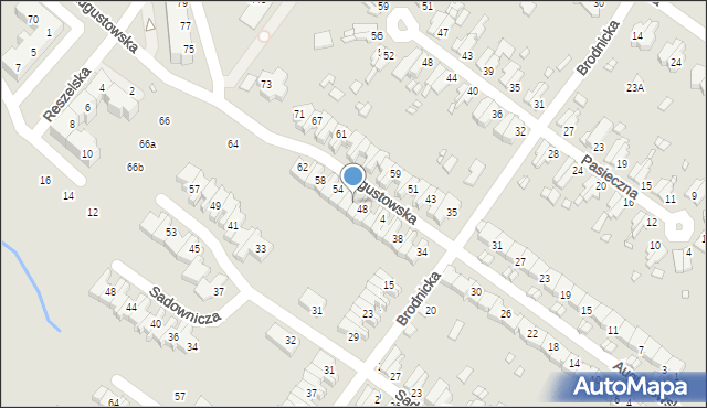 Wrocław, Augustowska, 50, mapa Wrocławia