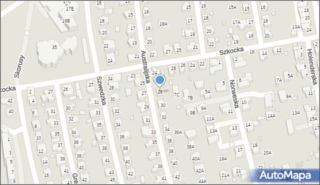 Wrocław, Australijska, 28, mapa Wrocławia