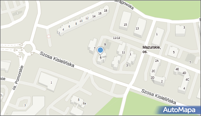 Zielona Góra, Augustowska, 5, mapa Zielona Góra