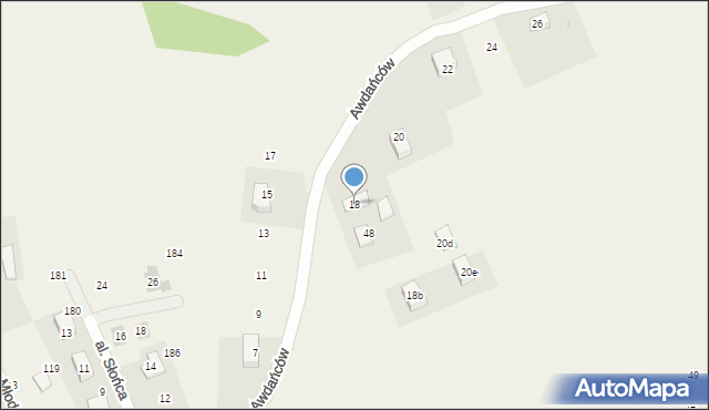 Młodziejowice, Awdańców, 18, mapa Młodziejowice