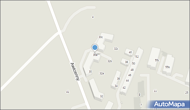 Wrocław, Awicenny Ibn Siny, 30a, mapa Wrocławia