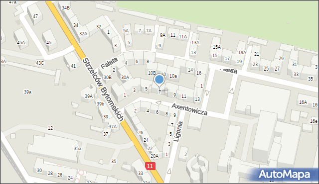 Bytom, Axentowicza Teodora, 7, mapa Bytomia