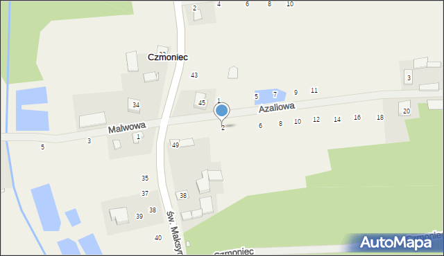 Czmoniec, Azaliowa, 2, mapa Czmoniec