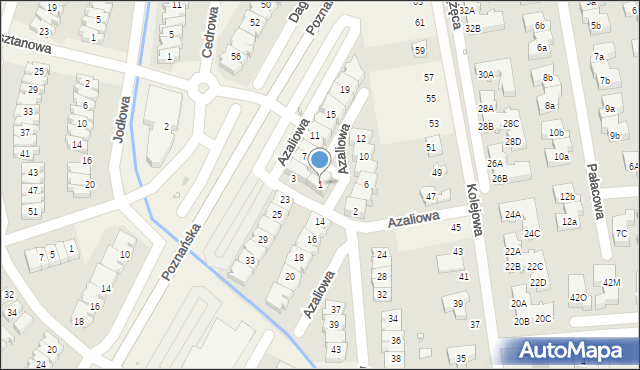 Dąbrówka, Azaliowa, 1, mapa Dąbrówka